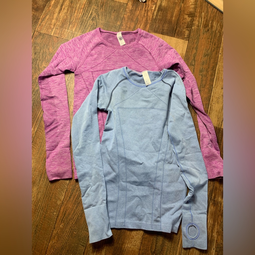 IVIVVA Shirt Girls Purplish Pink Thumbholes Long Sleeve Activewear Top Size M